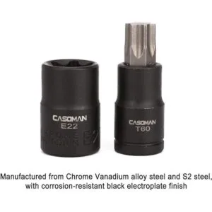 CASOMAN Juego de 25 piezas de enchufe Torx y enchufe