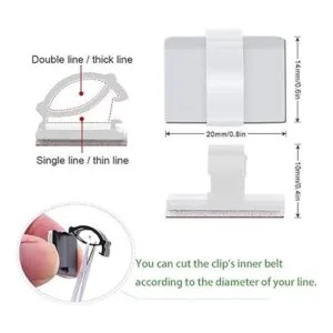50 clips de cable autoadhesivos 3M para gestión de cables_3