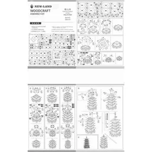 Rompecabezas de madera 3D modelo de edificios de templos_5