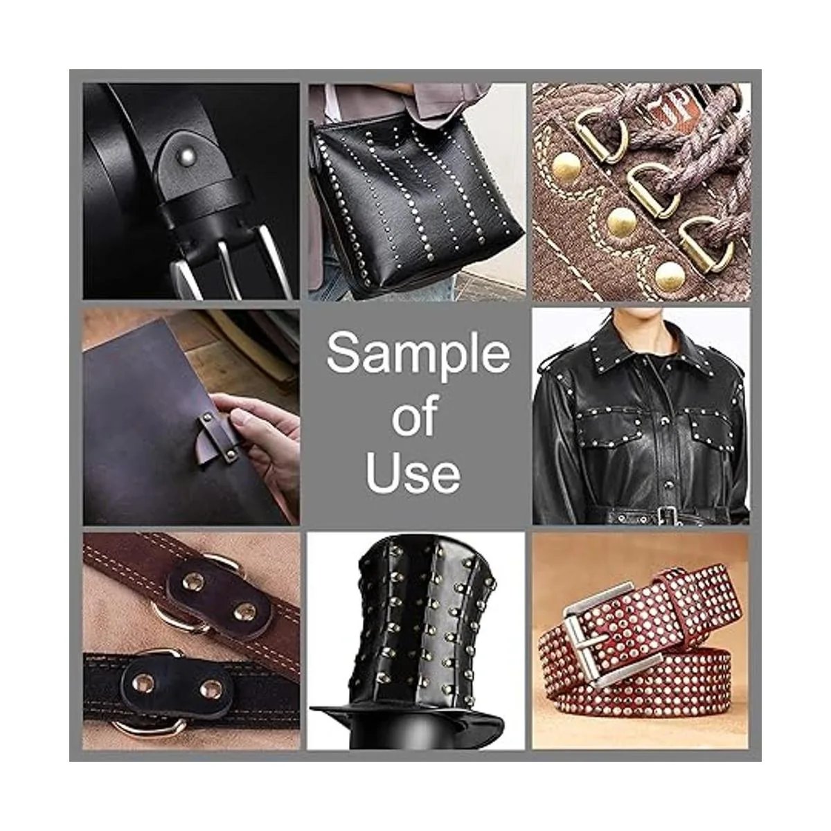 Juego de 640 remaches de cuero de colores mezclados