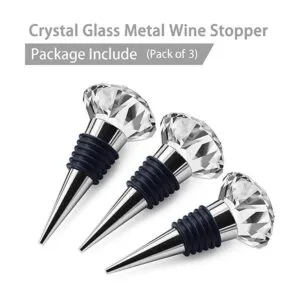 JETKONG 3 tapones de vino de cristal tapón de botella de_4