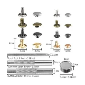 Juego de 640 remaches de cuero de colores mezclados