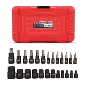CASOMAN Juego de 25 piezas de enchufe Torx y enchufe