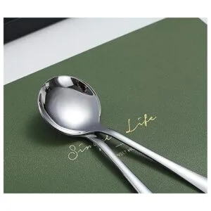 Kyraton Cucharas de sopa 6 cucharas redondas de acero