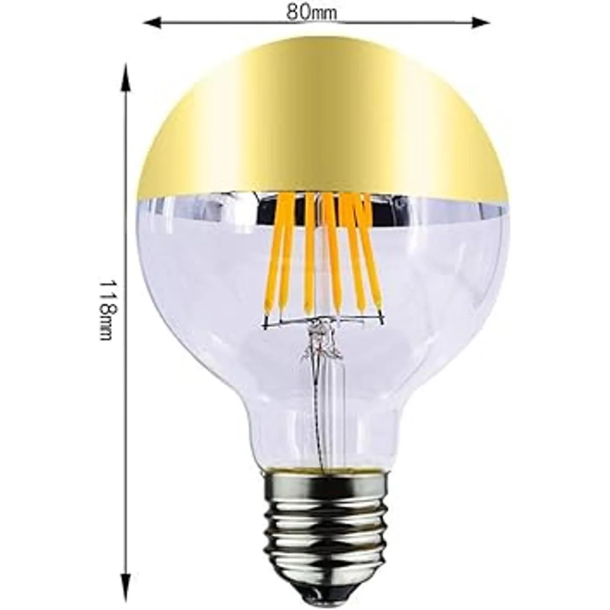 MD Lighting Bombilla E26 de 8 W semitransparente G25
