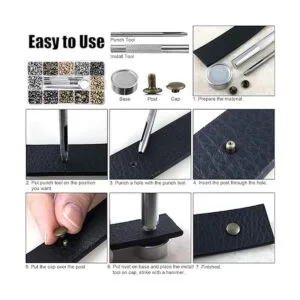 Juego de 640 remaches de cuero de colores mezclados