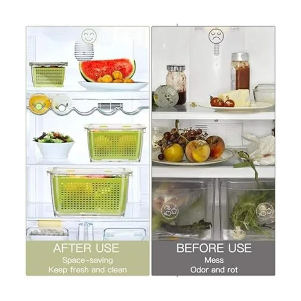 LUXEAR Recipientes de verduras para refrigerador_5