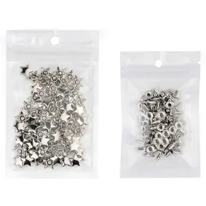 100 juegos de remaches de estrella de plata de 0.472 in