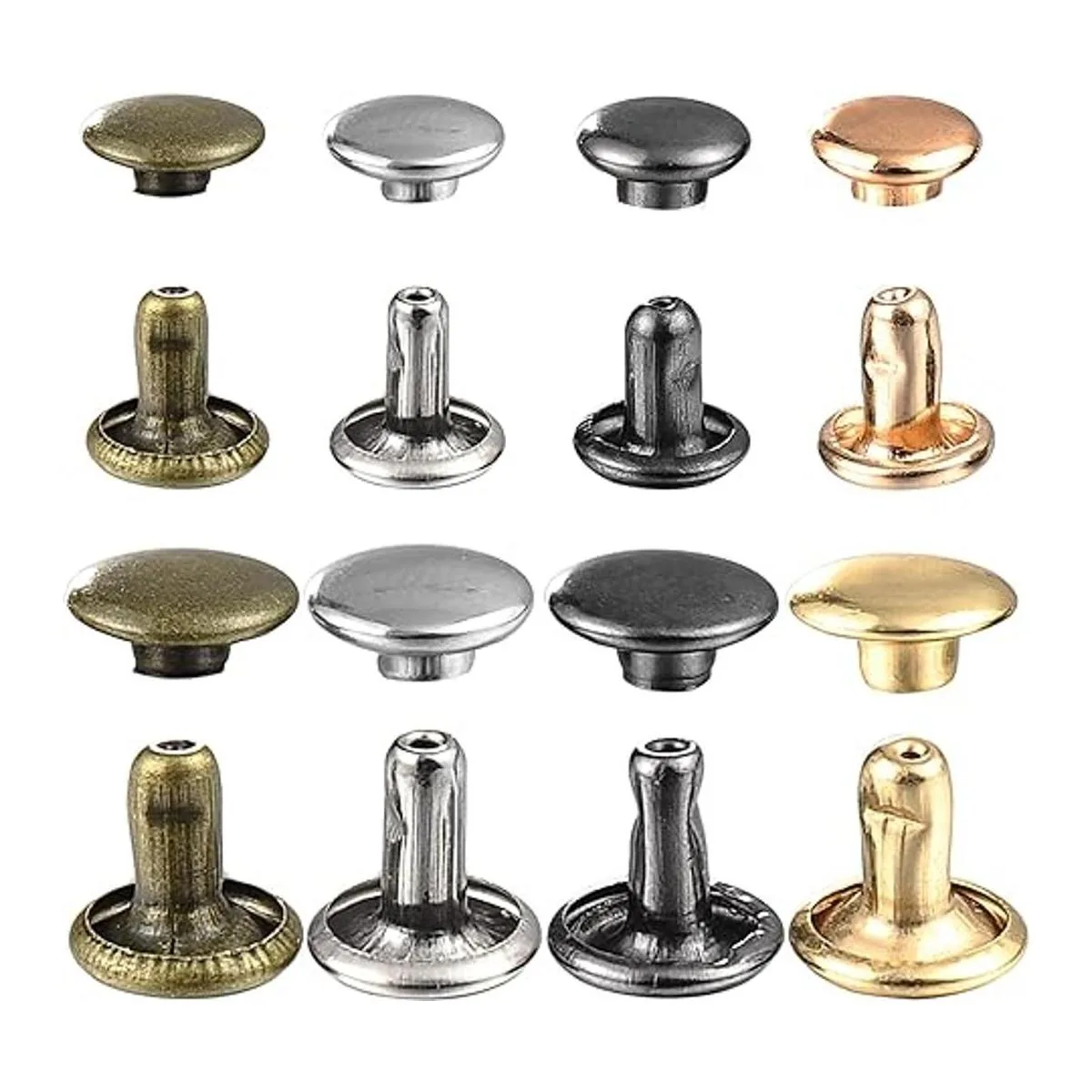 Juego de 640 remaches de cuero de colores mezclados