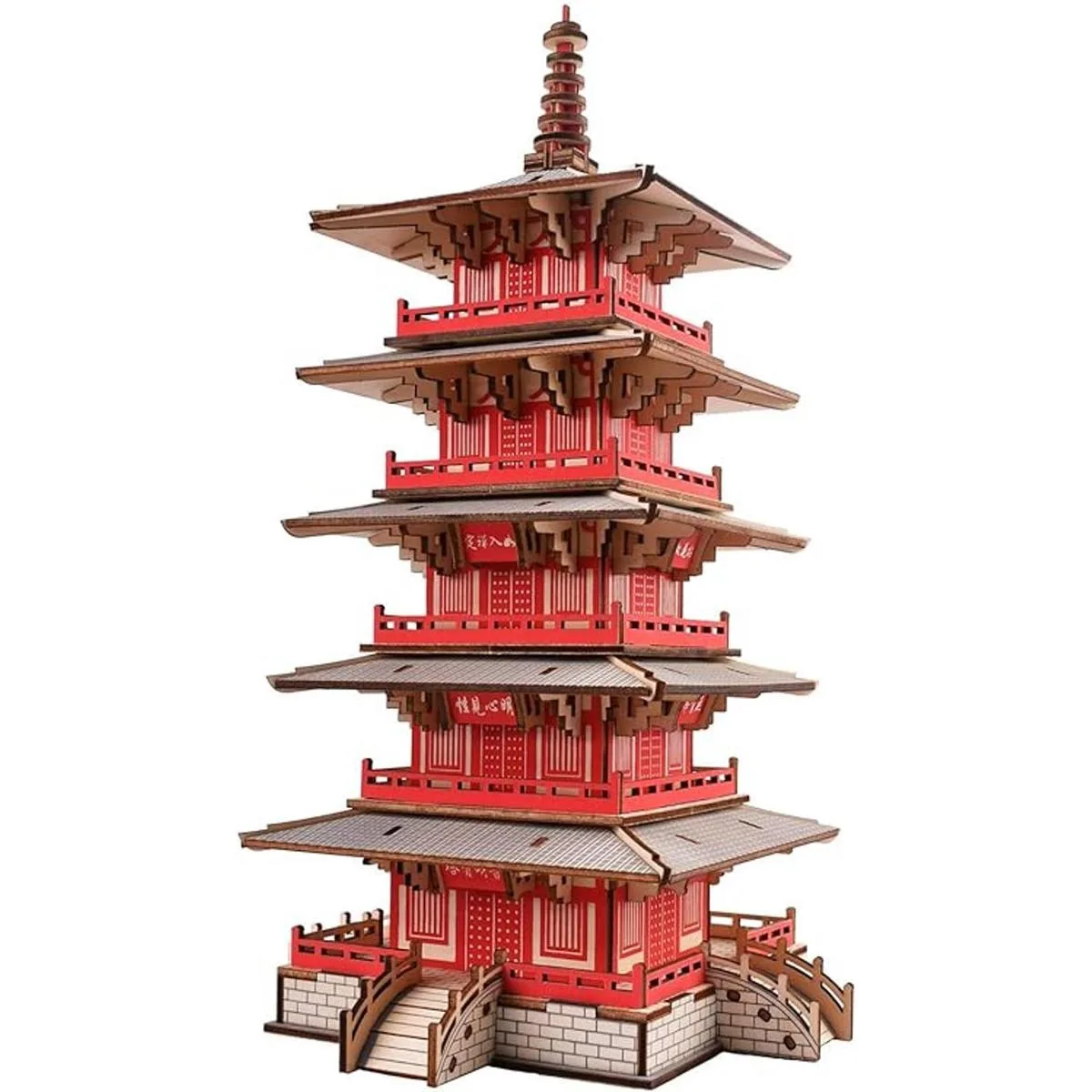 Rompecabezas de madera 3D modelo de edificios de templos_1