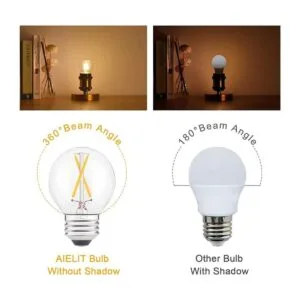 AIELIT Bombilla LED Edison de 2 W equivalente a 25 vatios