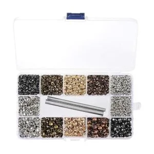 Juego de 2700 piezas de cuentas redondas de colores