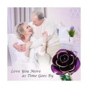 Sinvitron rosa real bañada en oro con tallo largo de_6