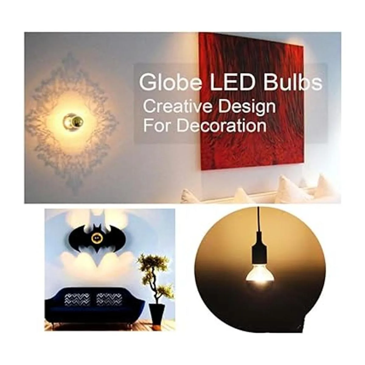 MD Lighting Bombilla E26 de 8 W semitransparente G25