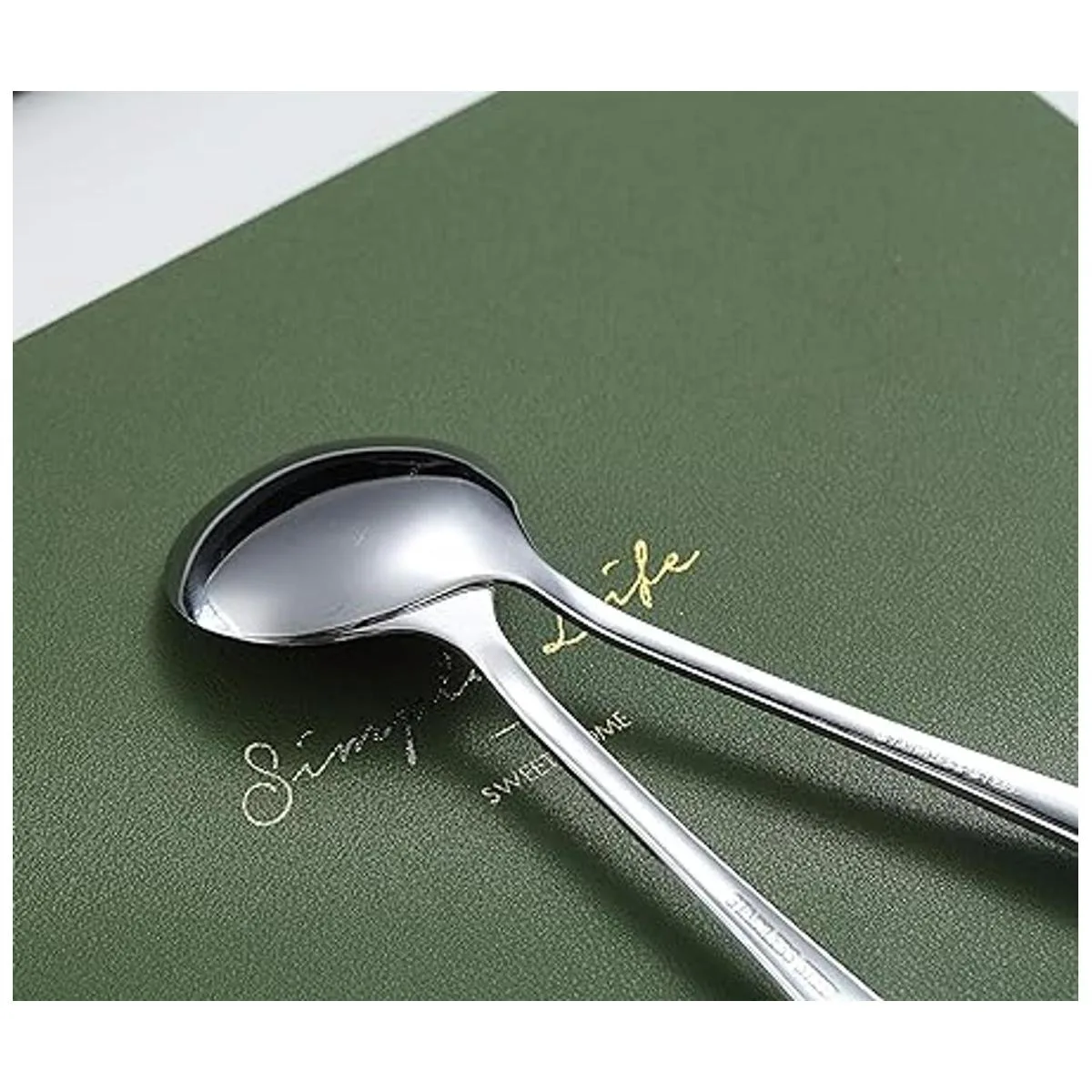 Kyraton Cucharas de sopa 6 cucharas redondas de acero