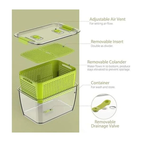 LUXEAR Recipientes de verduras para refrigerador_3