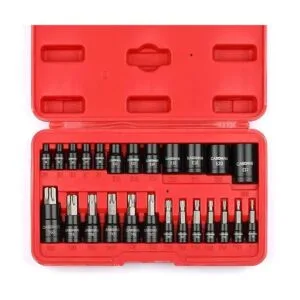 CASOMAN Juego de 25 piezas de enchufe Torx y enchufe