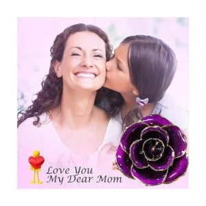 Sinvitron rosa real bañada en oro con tallo largo de_3