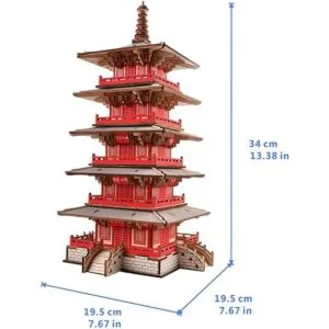 Rompecabezas de madera 3D modelo de edificios de templos_3
