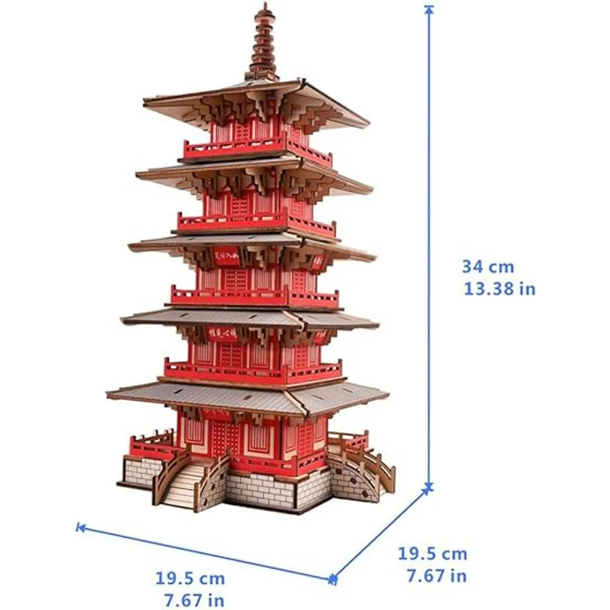 Rompecabezas de madera 3D modelo de edificios de templos_3