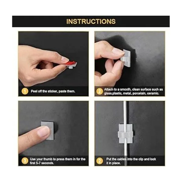 50 clips de cable autoadhesivos 3M para gestión de cables_6