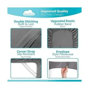 DREAMCARE Sábanas completas de bolsillo extra profundo_6