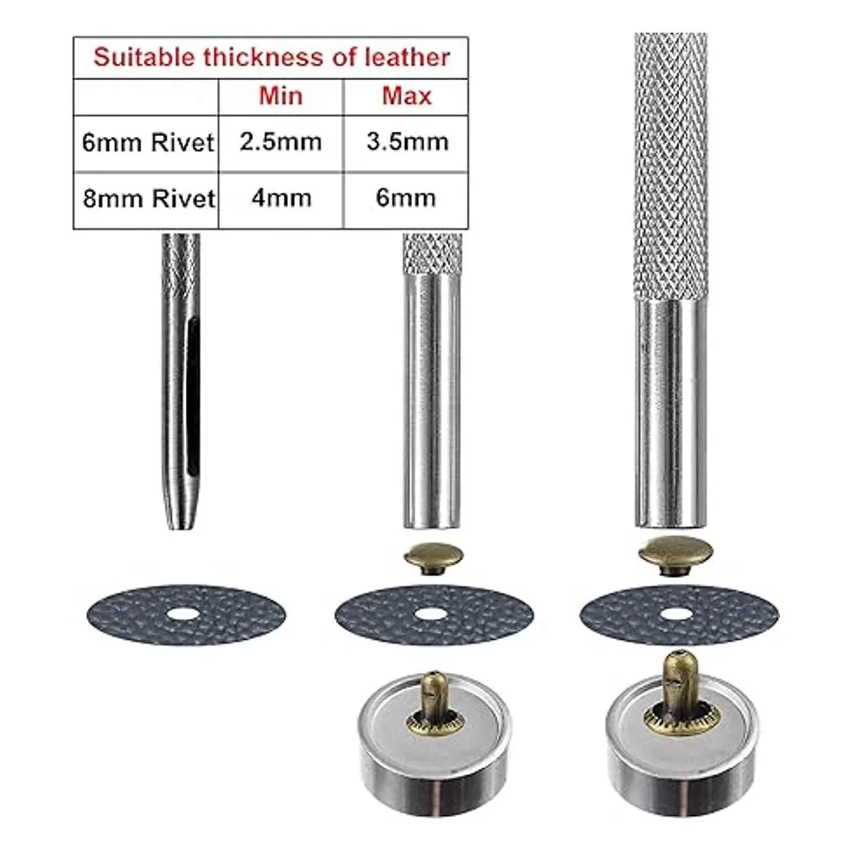 Juego de 640 remaches de cuero de colores mezclados