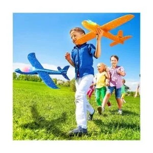 Paquete de 2 aviones de juguete con luz LED 17.5