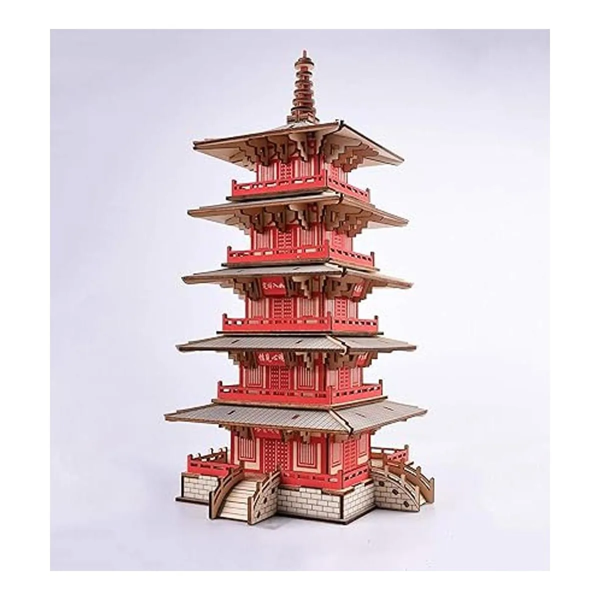 Rompecabezas de madera 3D modelo de edificios de templos_6