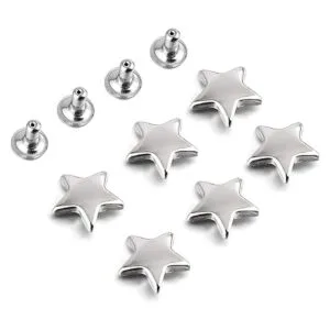 100 juegos de remaches de estrella de plata de 0.472 in
