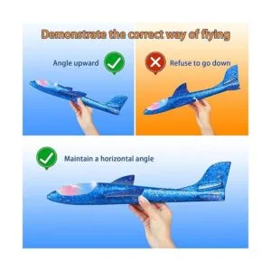 Paquete de 2 aviones de juguete con luz LED 17.5