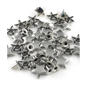 100 juegos de remaches de estrella de plata de 0.472 in