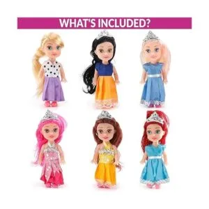 Liberty Imports Juego de 6 muñecas de princesa de bolsillo