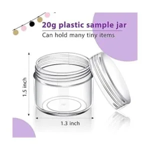 50 tarros de plástico transparente vacíos de 0.71 oz con_2