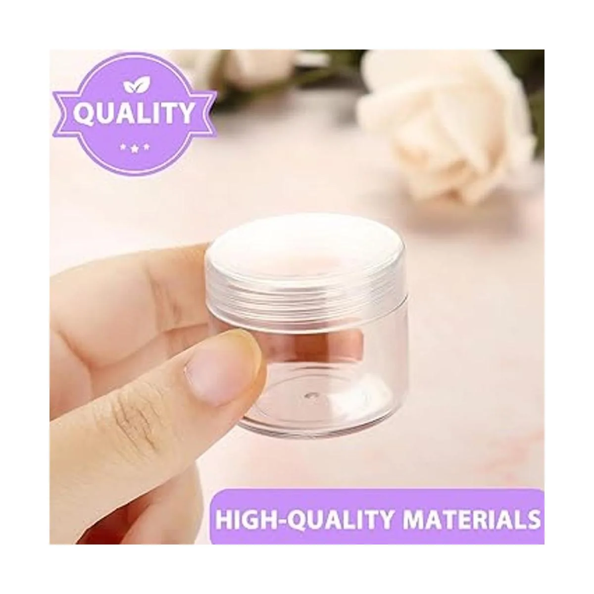 50 tarros de plástico transparente vacíos de 0.71 oz con_5