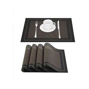 GIVERARE Juego de 4 manteles individuales de vinilo tejido_1