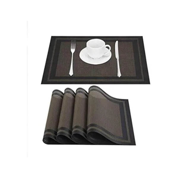 GIVERARE Juego de 4 manteles individuales de vinilo tejido_1
