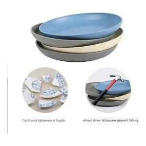 Shopwithgreen Platos reutilizables de plástico de trigo_5