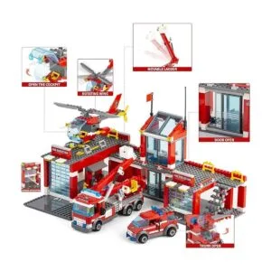 QLT QIAOLETONG Kit de construcción de estación de bomberos_4