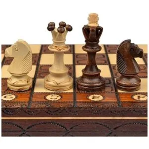 Juego de ajedrez europeo hecho a mano con flores tabla de_2