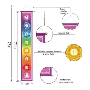 Funnytree Tapiz grande de yoga de 12 x 71 pulgadas diseño_2