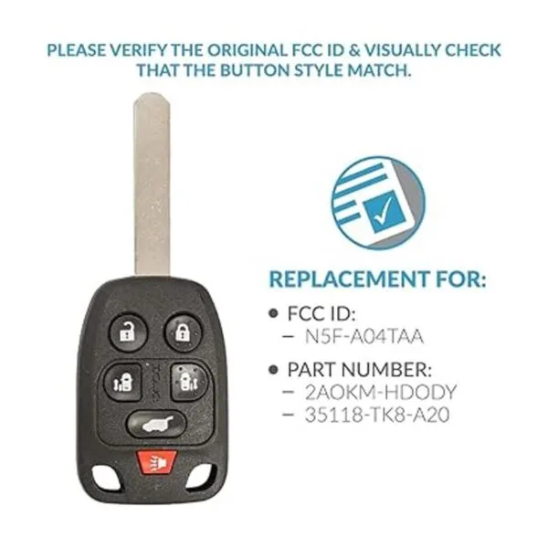 Keyless2Go Repuesto para llave de coche de 6 botones sin_4
