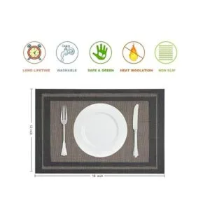 GIVERARE Juego de 4 manteles individuales de vinilo tejido_3