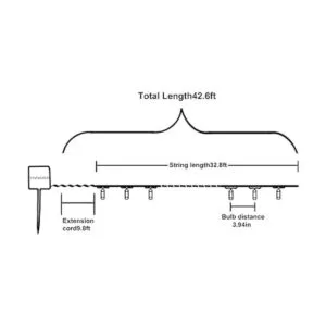 Paquete de 2 100 luces LED solares de 42 pies 8 modos de_5