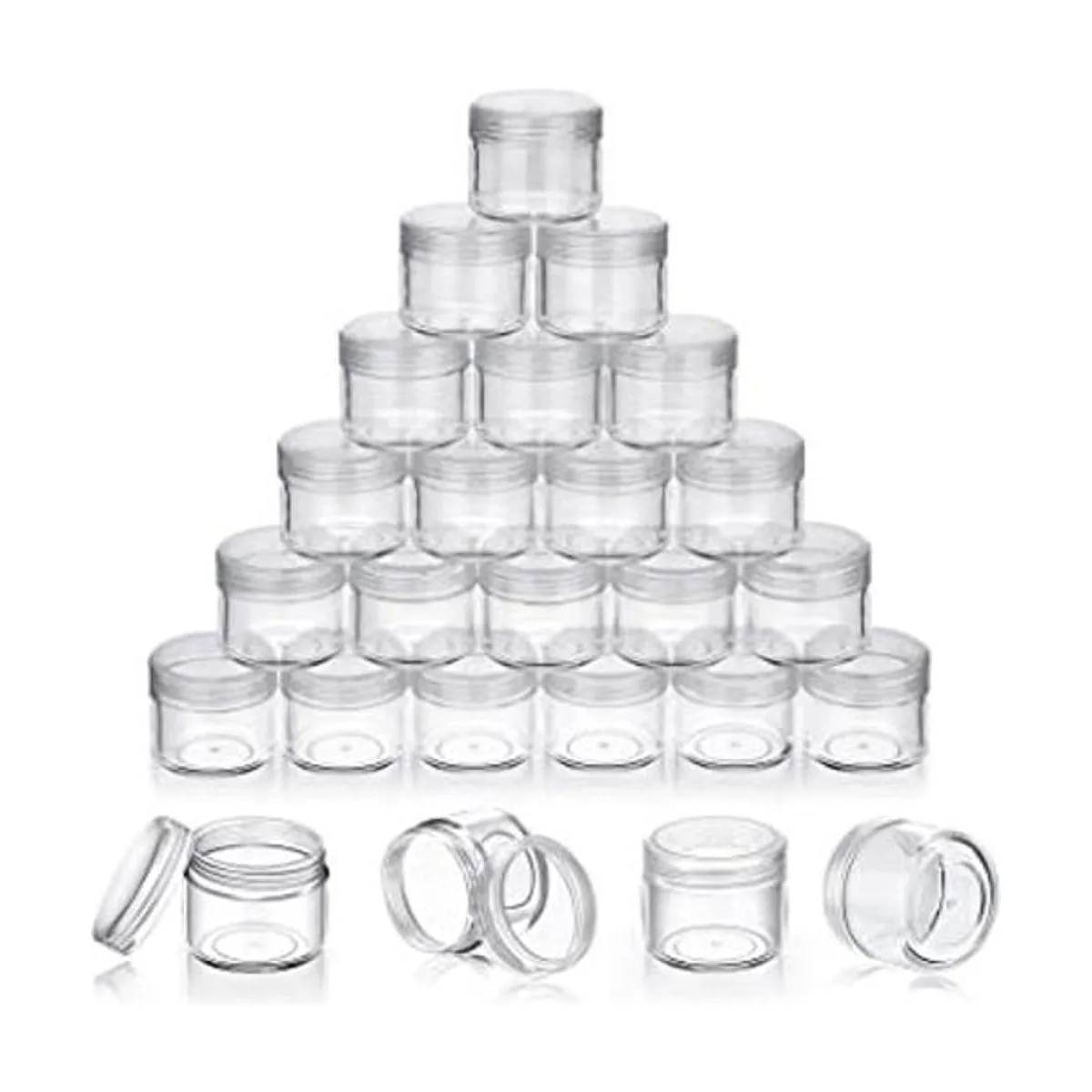 50 tarros de plástico transparente vacíos de 0.71 oz con_1
