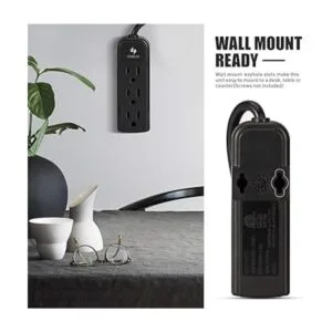 Tira de alimentación de 3 clavijas Slim negro 3 salidas_3