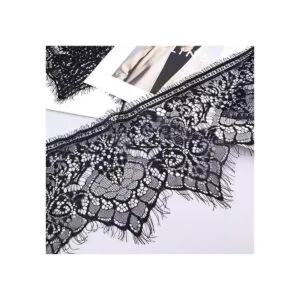 IDONGCAI Cinta de encaje negra con borde de encaje floral_2