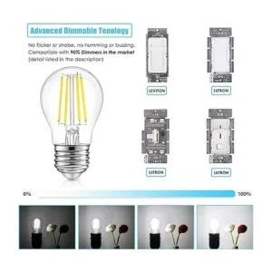Paquete de 12 bombillas LED A15 regulables equivalentes a_3