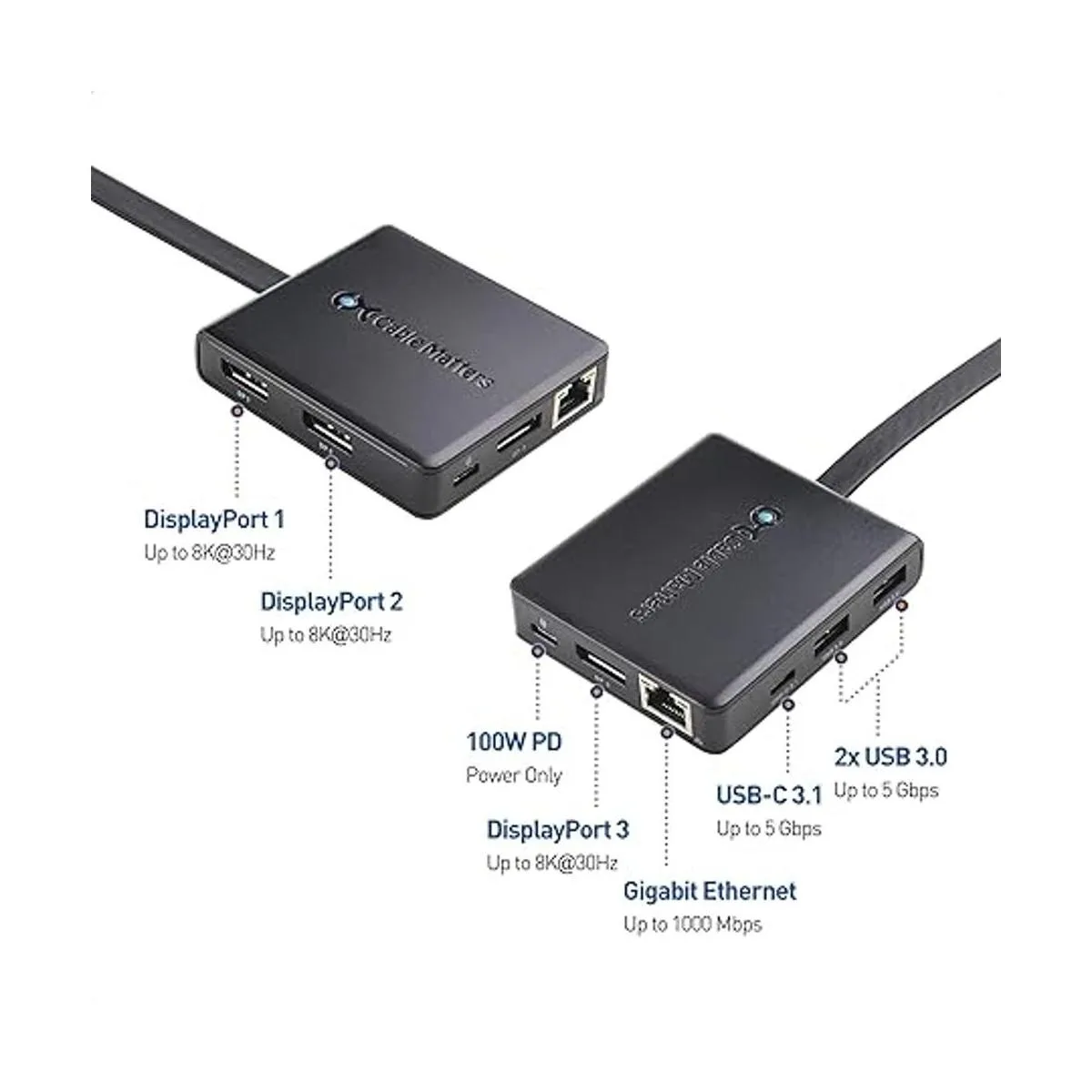 Cable Matters Hub USB C de triple monitor base USB C con_2