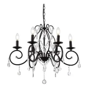 Riomasee Lámpara de techo de cristal de bronce con 6_1